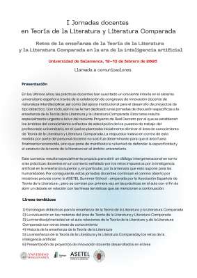 I Jornadas docentes en Teoría de la Literatura y Literatura Comparada